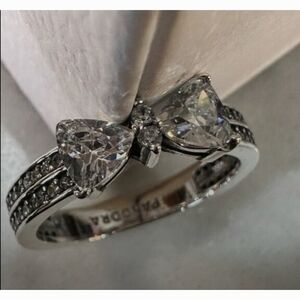 Pandora Silver Bow Ring size 7